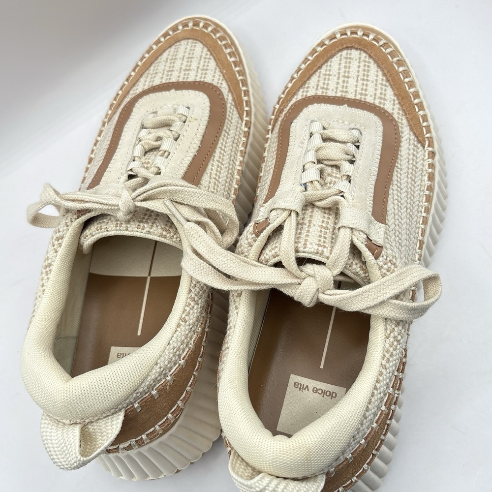 Dolce Vita Dolen Sneaker Womens Size 10 Tan And Cream - Picture 5 of 9